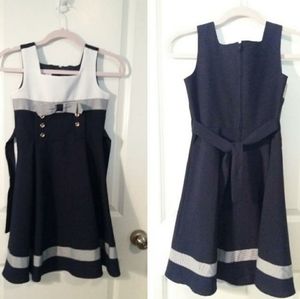 Nautical Dress  navy.  Size 10